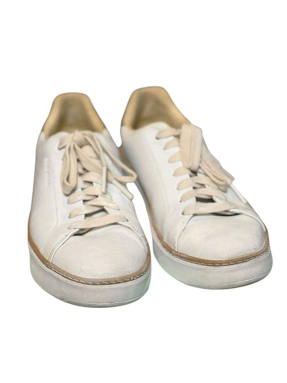 Cole Haan GrandPrø Topspin Leather Platform Sneakers White Beige US 8.5 B - Picture 2 of 9